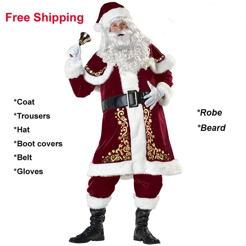 

New Santa Claus Mascot Costume Suits Cosplay Party Game Dress Outfits Clothing Advertising Carnival Halloween Christmas Easter