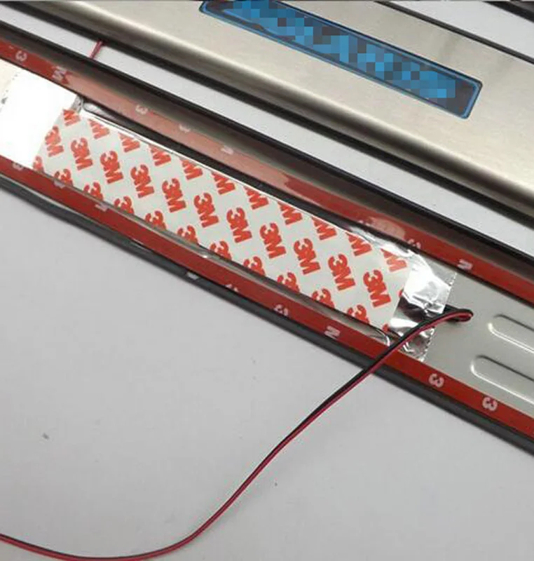 4 шт. наклейки на порог автомобильной двери с светодиодной лентой для Hyundai Solaris 2012