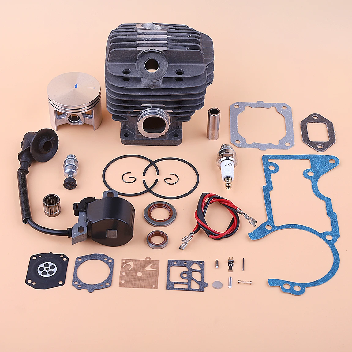 

Набор поршней цилиндра 52 мм для Stihl MS440 044, комплект для ремонта катушки зажигания, свечи зажигания, игольчатый подшипник, КАРБЮРАТОР