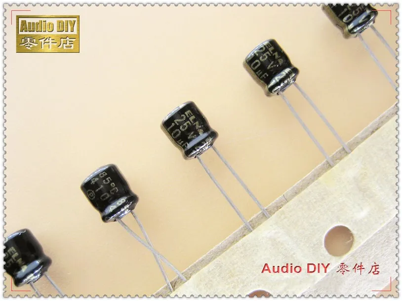 Ультрамаленький электролитический конденсатор ELNA черный и золотой R3A 10 мкФ 25V