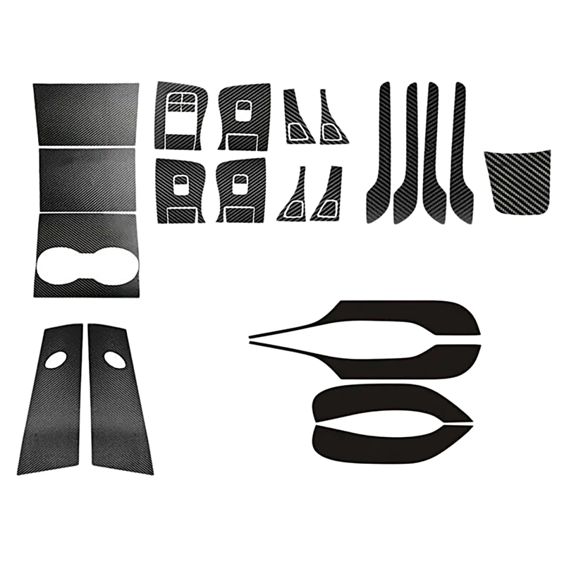 

37 шт., стикеры из углеродного волокна для декоративной отделки автомобиля Tesla Model 3 2017-2020