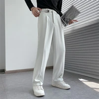 blueblackwhite suit pants men fashion society mens dress pants korean loose straight casual pants mens formal trousers m 3xl