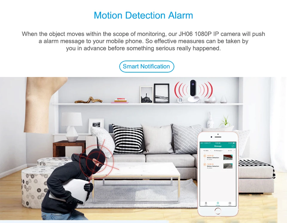 Jimi JH06 Wifi Camera1080P Wireless Video Surveillance Night Vision Home security With 30 Day Free Cloud For Indoor Baby Monitor