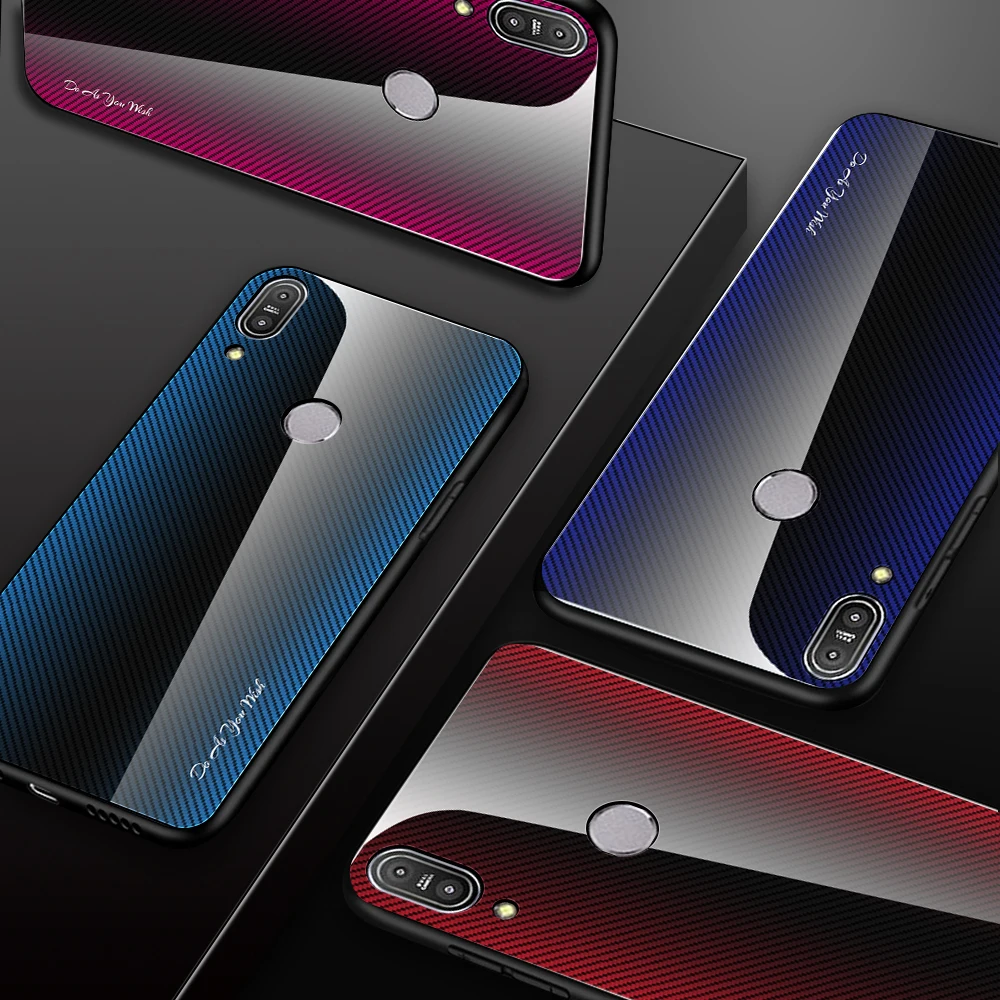 Glass Phone Back Protective Case For ASUS Zenfone Max Pro M2 ZB631KL M1 ZB601KL/ZB602KL Gradient Tempered Cases | Мобильные телефоны
