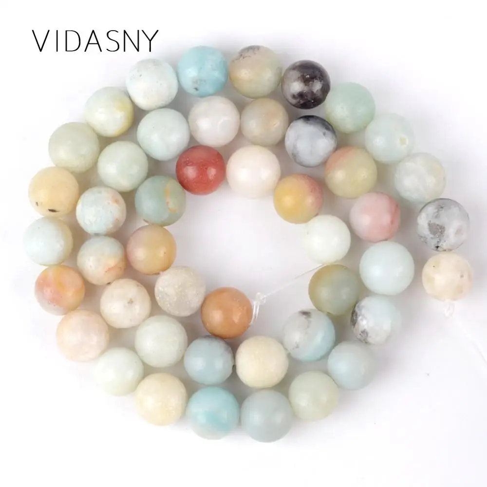 Бусины Из Натурального разноцветного амазонита для изготовления ювелирных