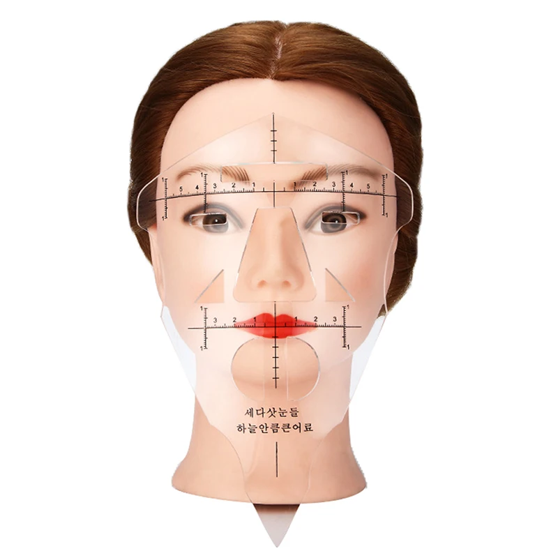 

Clear Face Eyebrow Ruler Prictice Tattoo Stencil Cosmetic Measure Positioning Tool Makeup Grooming Ruler