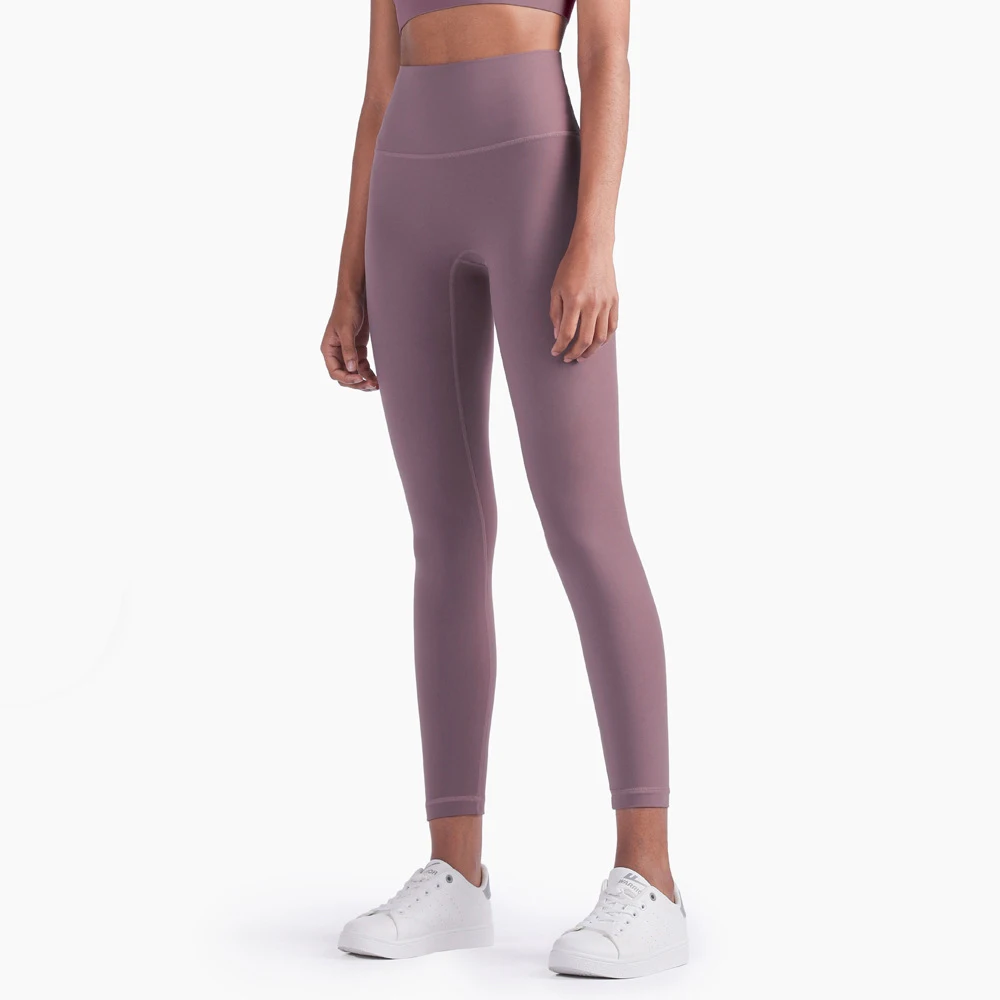 

2021 New T-line-free Fitness Pants Women's Fashion Double-sided Brocade Tight-fitting Peach Hip High-waist Nude Yoga Pants
