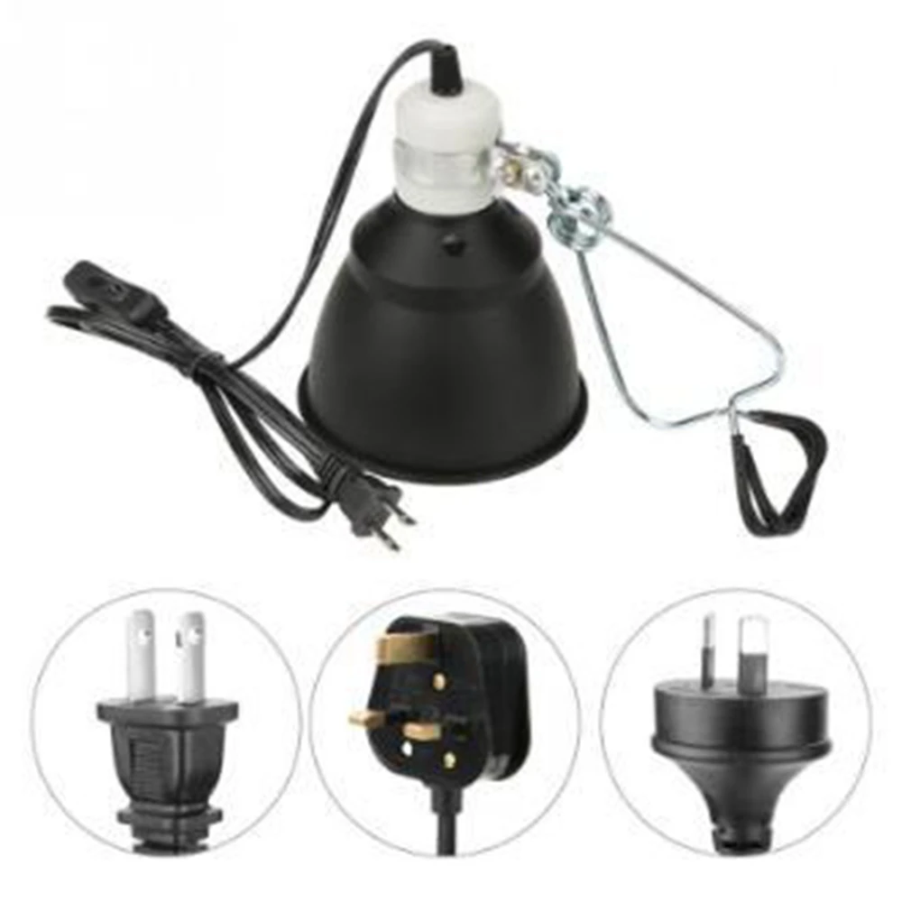

300W E27 Reptile Cage Deep Barrel UVA/UVB High Temperature Heating Lamp Shade Dome Holder Pet Lamp Holder UK/US/AU/EU Plug