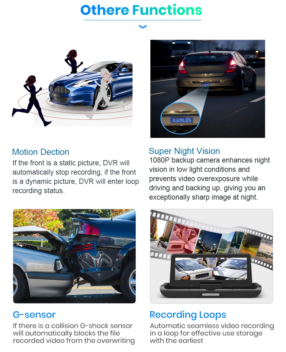 Anfilite 4,0 дюймов ADAS Dash Cam Автомобильный видеорегистратор камера Wifi 1080P HD ночное видение g-сенсор видеорегистратор