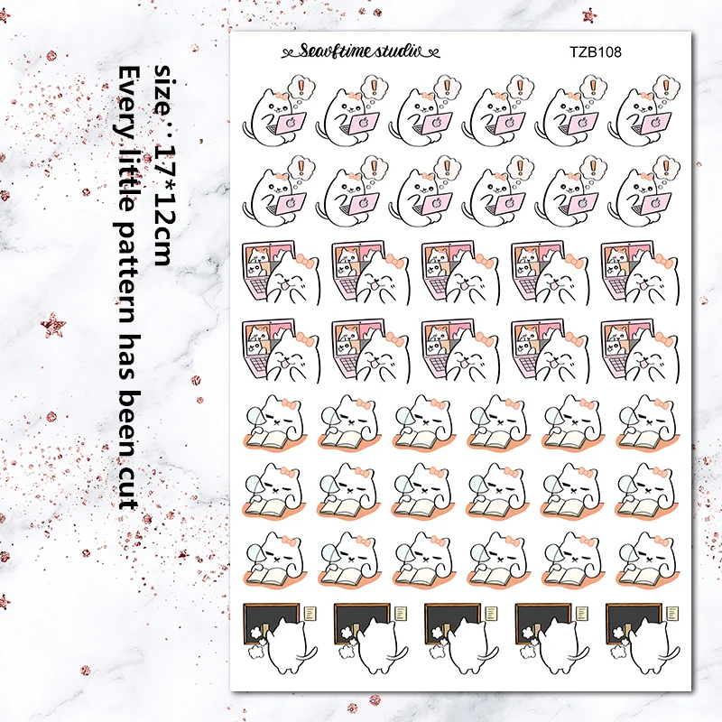 

kawaii 1pc Cartoon bear learning Stationery Sticker DIY Scrapbooking album Stickers School office supplies
