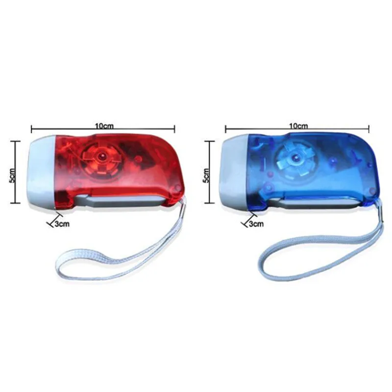 

4 Colors Portable Hand Press Crank Torch Camping Multifunctional Traveling 3 LEDs Flashlight