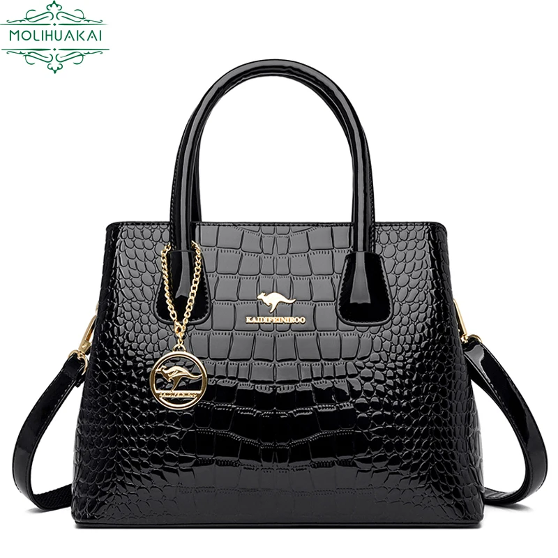 

Fashion Top Handle Bag for Women Luxury Crocodile Pattern Shoulder Messenger Bags Female Large Ladies Handbag Bolsas De Mujer