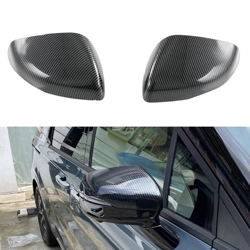 

NEW-Carbon Fiber Car Side Rear View Mirror Cover Cap Trim for Kia Carnival KA4 2020 2021 2022