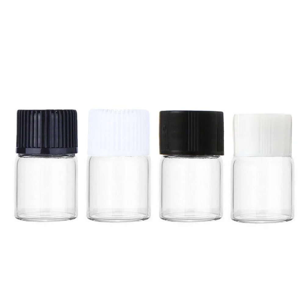 360pcs/lot 2ml Mini Clear Glass Bottle With Screw Cap Transparent  Essential Oil Sample Vial Small Glass Cosmetic Container