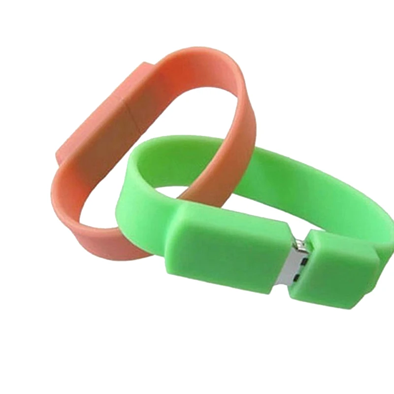 100 штук без логотипа силикагель браслет USB оболочка им подходит для запястья