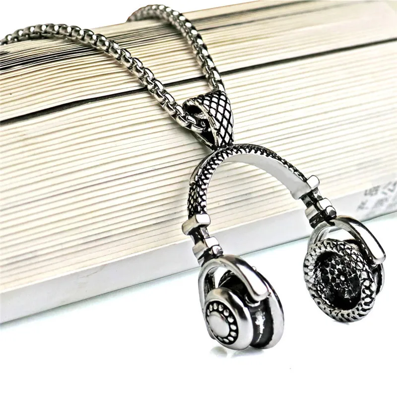 DDL музыка DJ подвеска в виде наушников ожерелья из нержавеющей стали для украшений