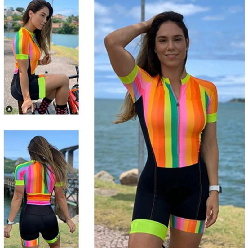 

2020 Women Profession Triathlon Suit Clothes Cycling Skinsuits Coupa De Ciclismo Rompers Jumpsuit Kits Summer GEL Maillot Mujer