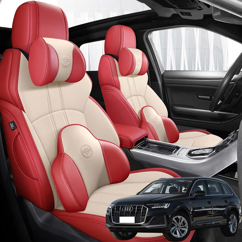 

Nappa Leather 5 seats Car seat covers For Audi Q7 2019 2018 2017 2016 2006 2007 2008 2010 2011 2012 2013 2014 2015 accessories