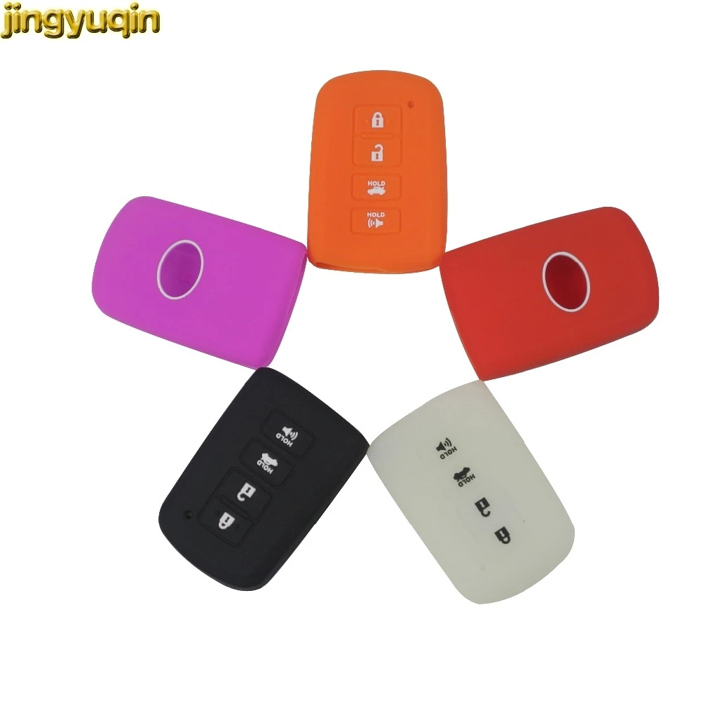 Jingyuqin 4 кнопки световой опт силиконовые ключи крышка чехол для Toyota Camry Avalon Rav4 Highlander