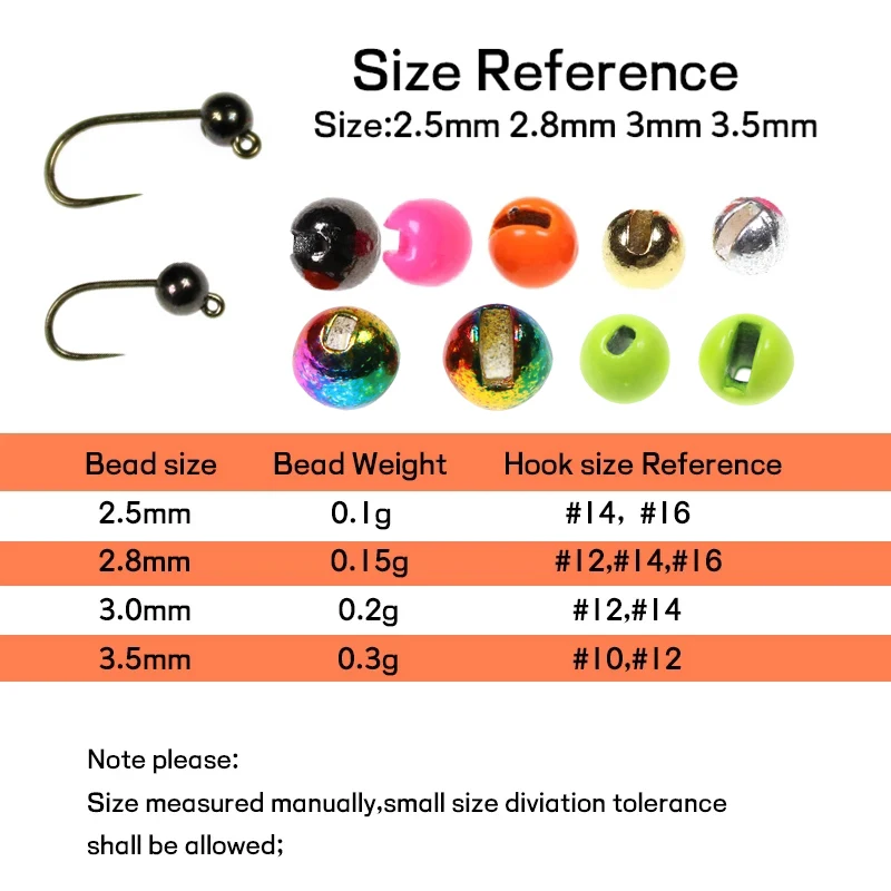 Wifreo 20PCS 2.5mm-3.5mm Slotted Tungsten Beads Fast Sinking Beadhead For Jig Nymph lures Accessories Fly Tying Material