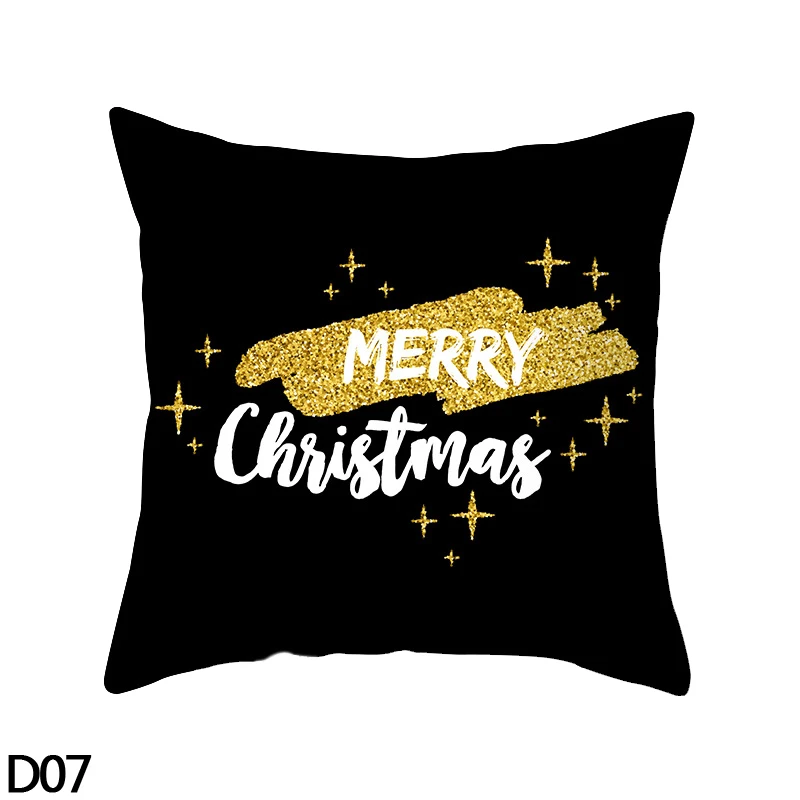 D07 merry christmas 45*45 см звезда олень Рождественское дерево Отпечатано Merry Рождественская наволочка для подушки декоративная наволочка для подушки автомобиль диван год Рождество домашняя декоративная подушка - Цвет: D07 merry christmas