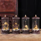 Курильница с обратным потоком, фиолетовый песок, креативная статуя Будды, Золотой Ганеша, буддистское украшение, украшение дзен, буддизм