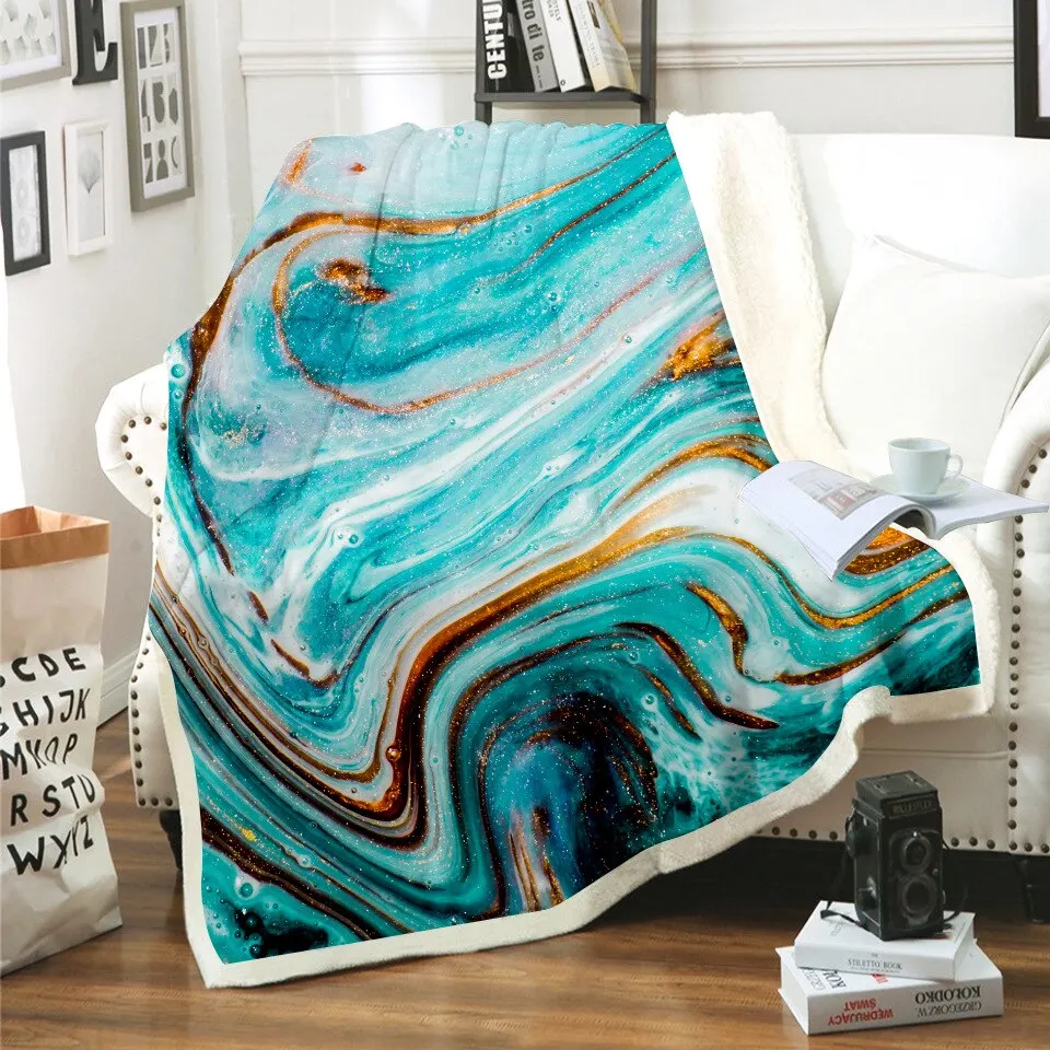 

Marble Stripe 3D Print Throw Plush Sherpa Blanket Thin Quilt Sofa Chair Bedding Supply Adults Kids 03