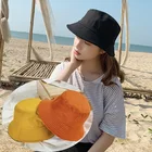 1 @ # корейская модная удобная однотонная Рыбацкая шляпа, Детская шляпа от солнца для бассейна, для отдыха на открытом воздухе, шляпа от солнца (SL)