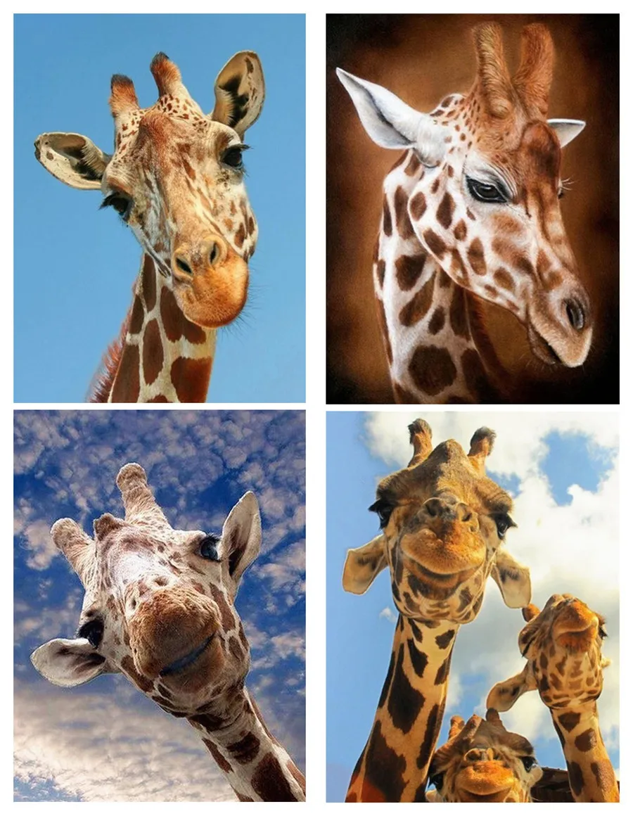 Полная Алмазная краска жираф с бриллиантами животные вышивка распродажа круглая