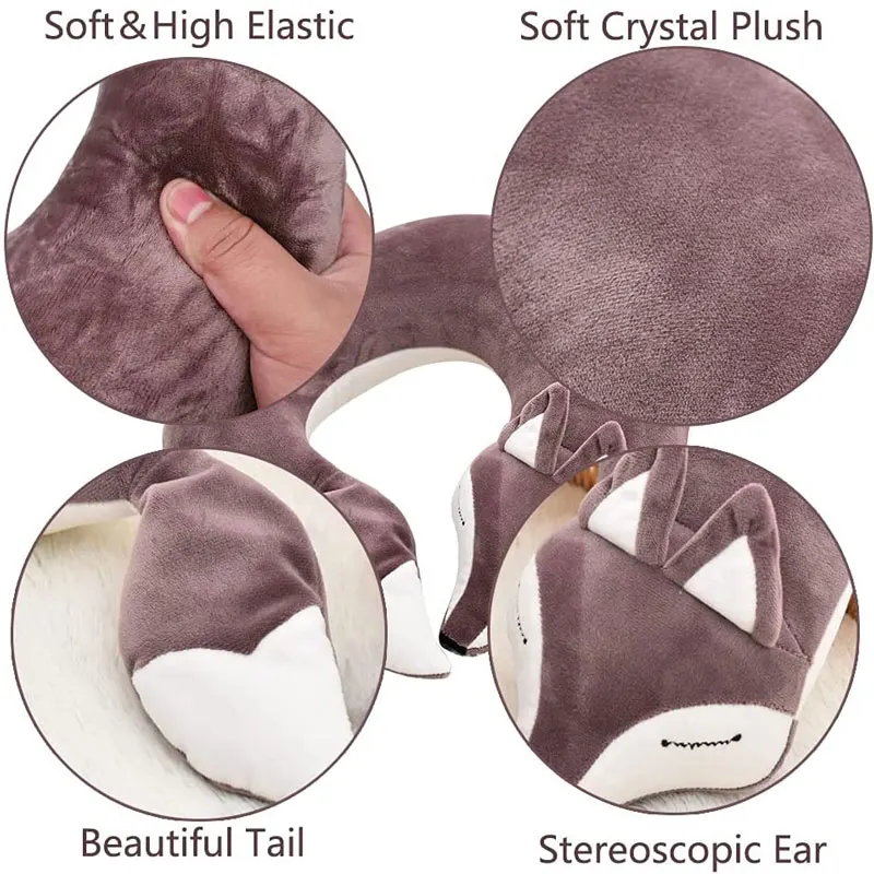 Новая U-образная подушка для шеи путешествий на самолете подушки с капюшоном из