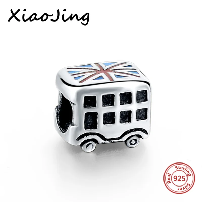 Эмалированные бусины из серебра 925 пробы с флагом Великобритании для браслета