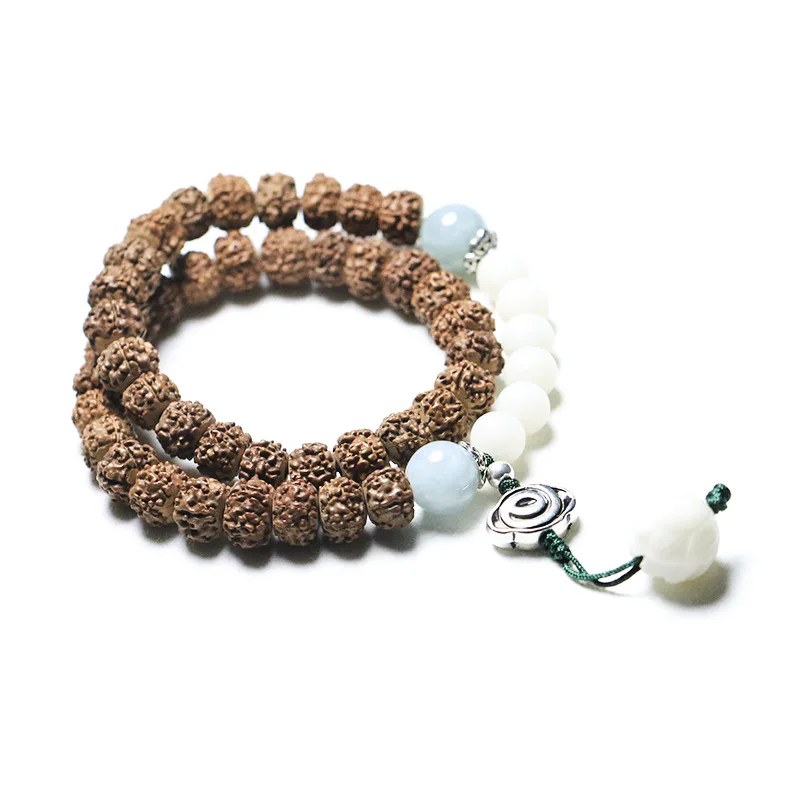 

Trendy Fashion Elegant All-match White Jade Bodhi Root Bracelet Literature High-quality Exquisite Gifts for Men and Women