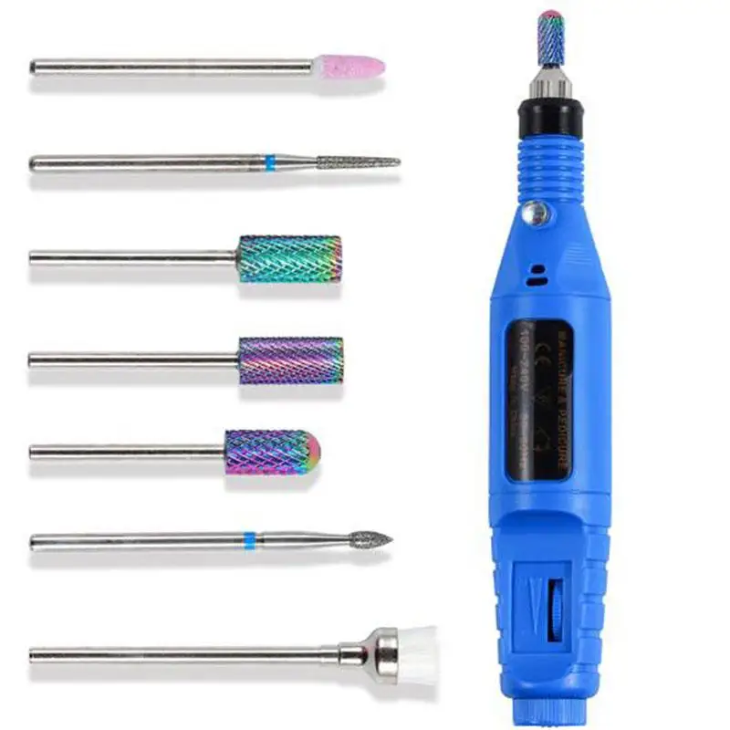 Набор керамических сверл для ногтей 7 шт. акриловая пилка кутикулы электрическая