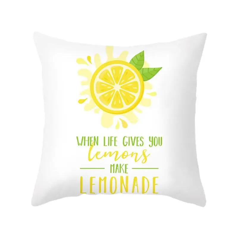

Nordic Fresh Modern Yellow Lemon Print Pillowcase Home cushion Soft Pillowcase 45x45cm Decorative For Sofa cover Super Thro M3M5
