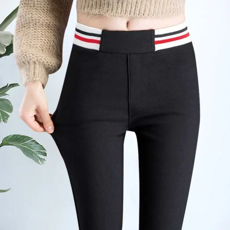 

2019 ботильоны-Длина узкие брюки высокое с эластичной резинкой на талии повседневные эластичные узкие брюки для девочек женские штаны размер...