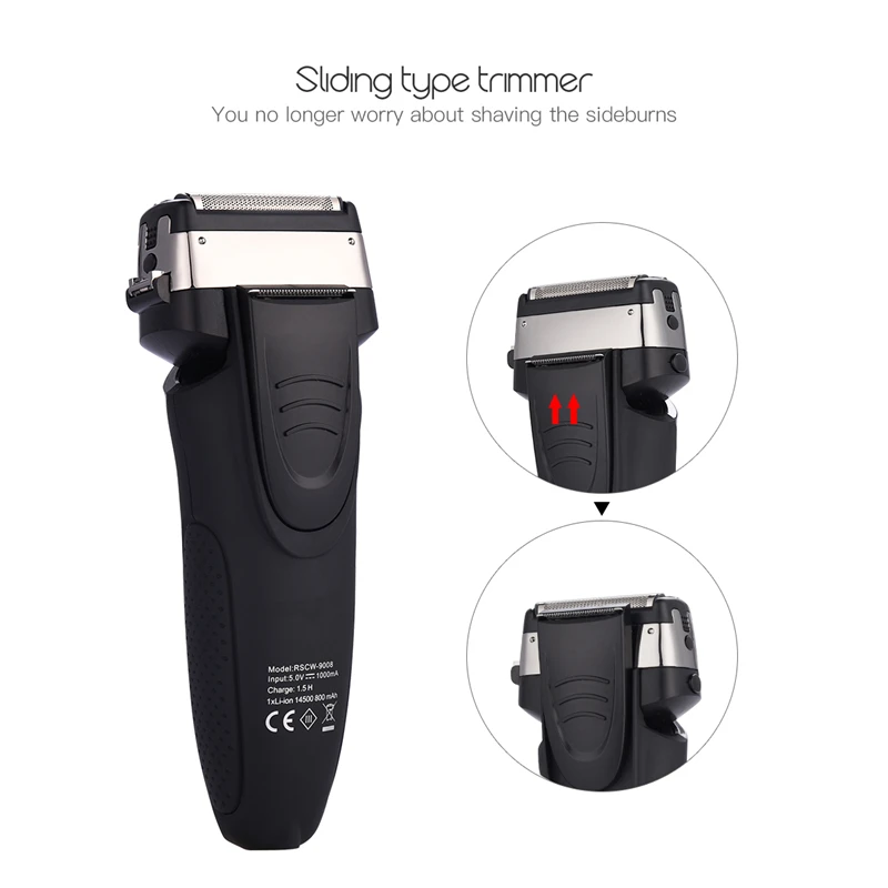 

SURKER RSCX-9008 Shaver 3D Triple Floating Blade Shaving LED Display Men Beard Razor Machine Men Face Beard Trimmer +BLADE Head