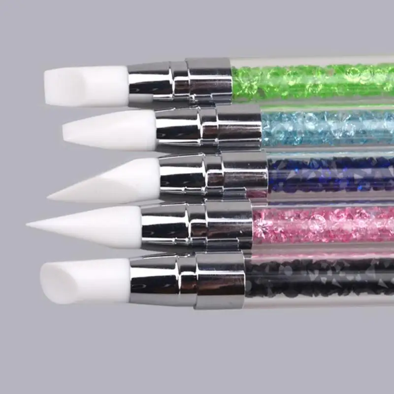 ELECOOL двухсторонний инструмент для силиконовая головка Nail Art нажмите с силой так