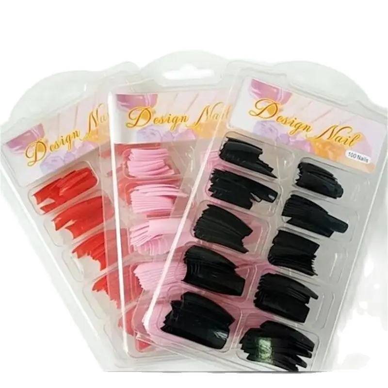 

100pc/Box French Half-Cover Fake False Nails 10Size Press On Acrylic UV Gel Polish Manicure For Nail Styling Design Fake Tips ^8