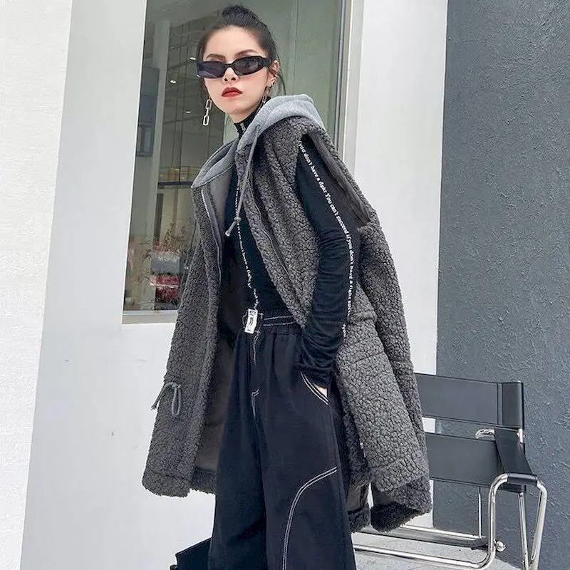 Женский жилет из овечьей шерсти осенне-зимний свободный Универсальный средней