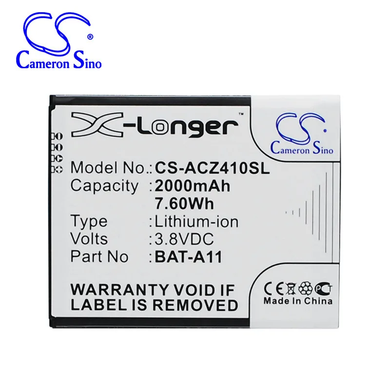 

CameronSino for ACER Liquid M330 Z320 Z330 Z410 T01 TM01 BAT-A11 battery