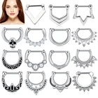 1 шт. 16G из нержавеющей стали, перегородка, пирсинг в носу, пирсинг в носу, мерцание пирсинг, подвесные украшения для носа, серьги, кольцо для носа