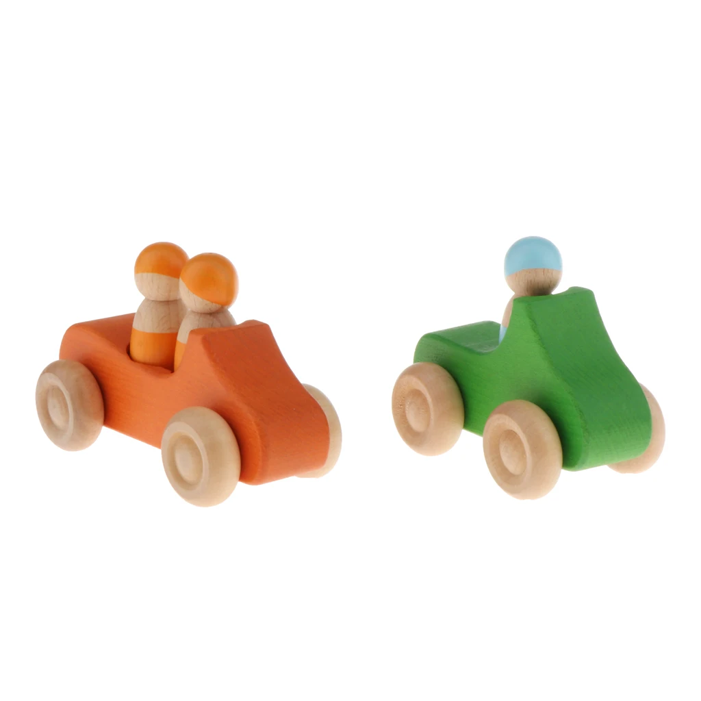 

7pcs Mini Wood Montessori Toy Wooden Toys Lovely Car Toys Set for Girls