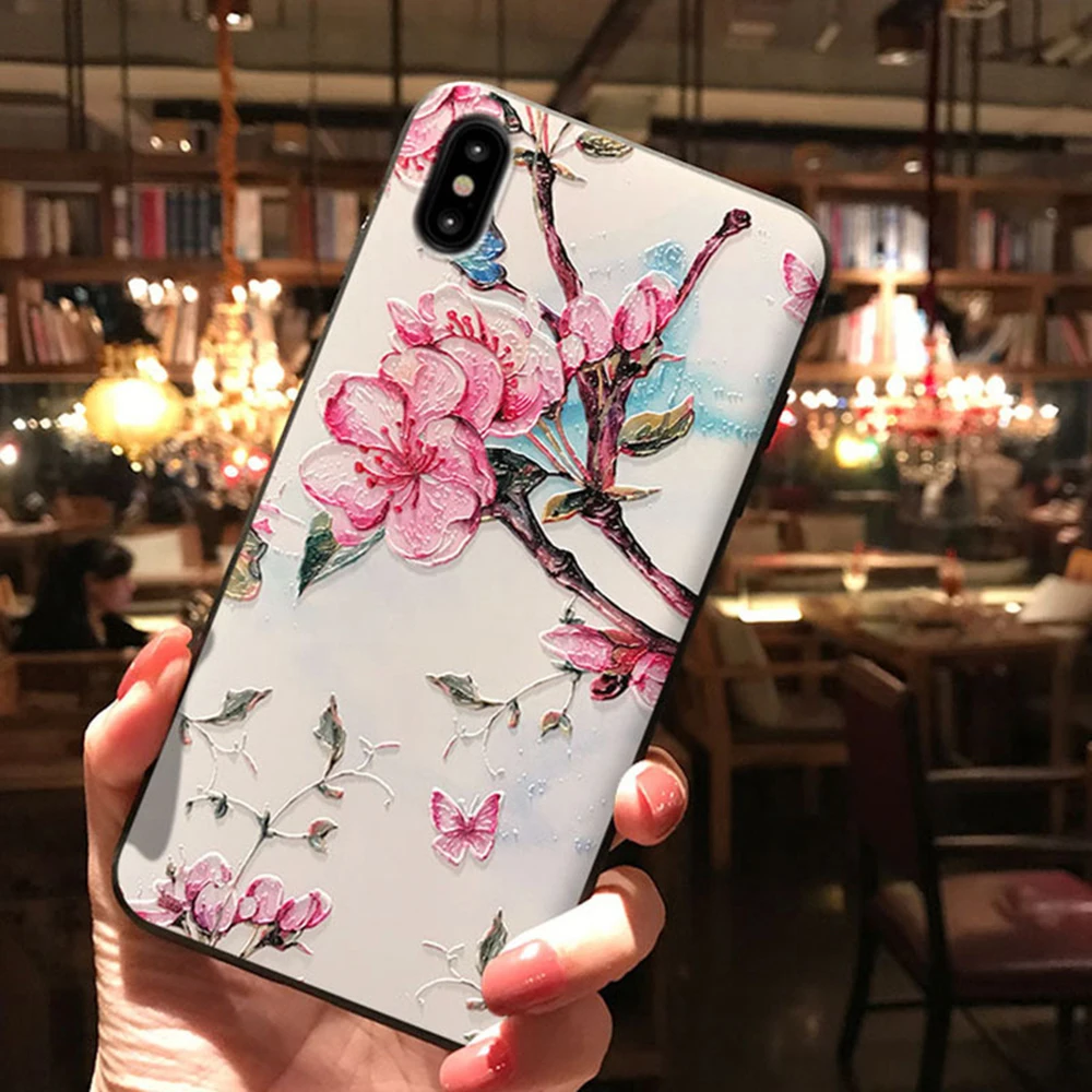 Модный телефон чехол для iPhone 6 6s 7 8 Plus X XS MAX XR разноцветный окрашенный рельефный