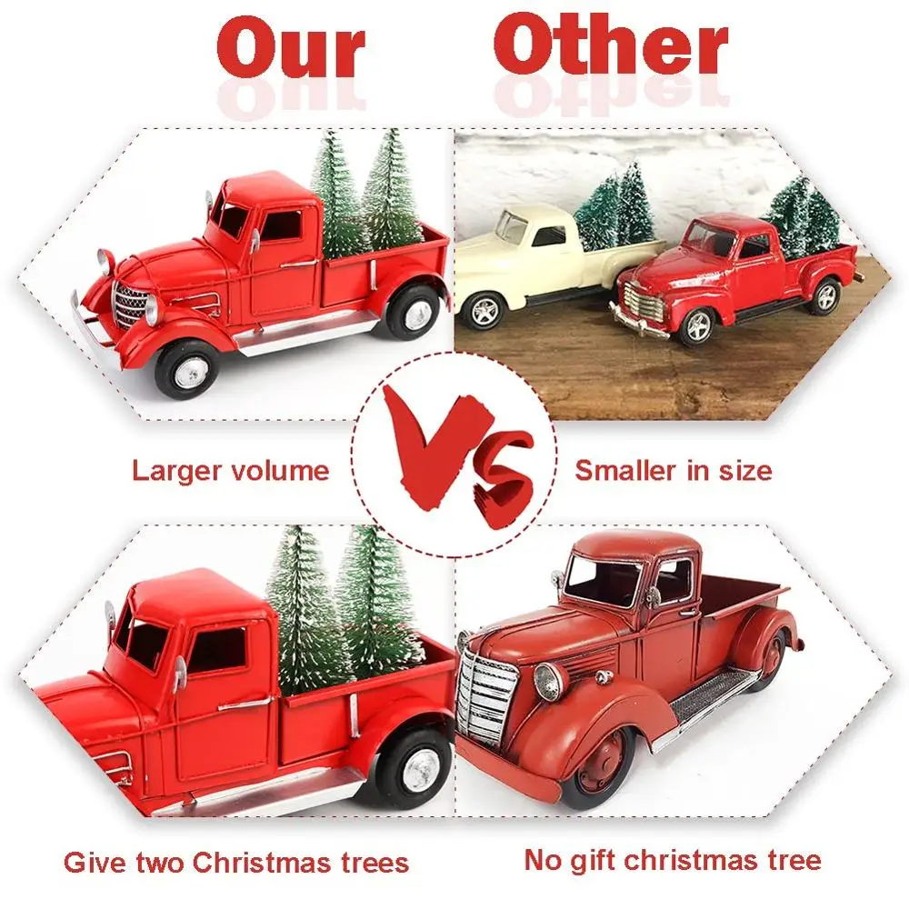 Красный грузовик Рождественское украшение для рабочего стола детские