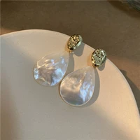 big shell stud earrings beach jewelry for women fashion metal sea shell statement earrings golden silver color