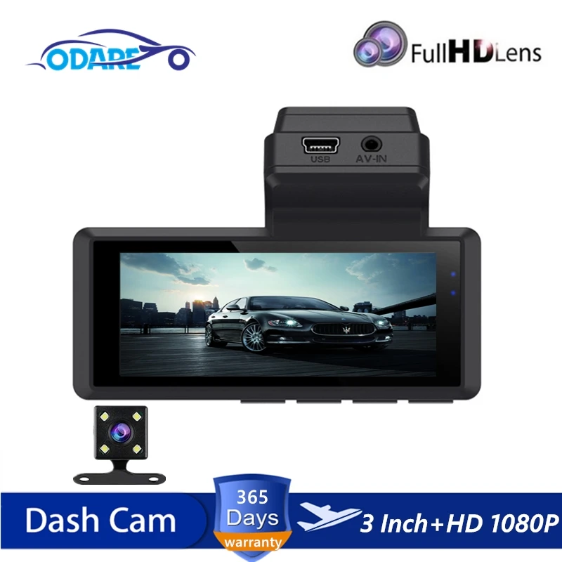 Odare 3 &quotFull HD 1080p Автомобильный видеорегистратор с камерой заднего вида