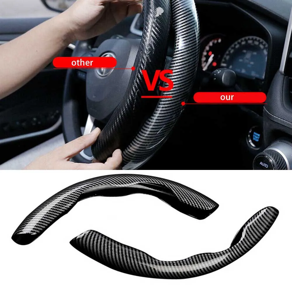 

1pc Car Carbon Fiber Look Universal Auto Steering Wheel Booster Cover Non-Slip Parts Interior Accessories