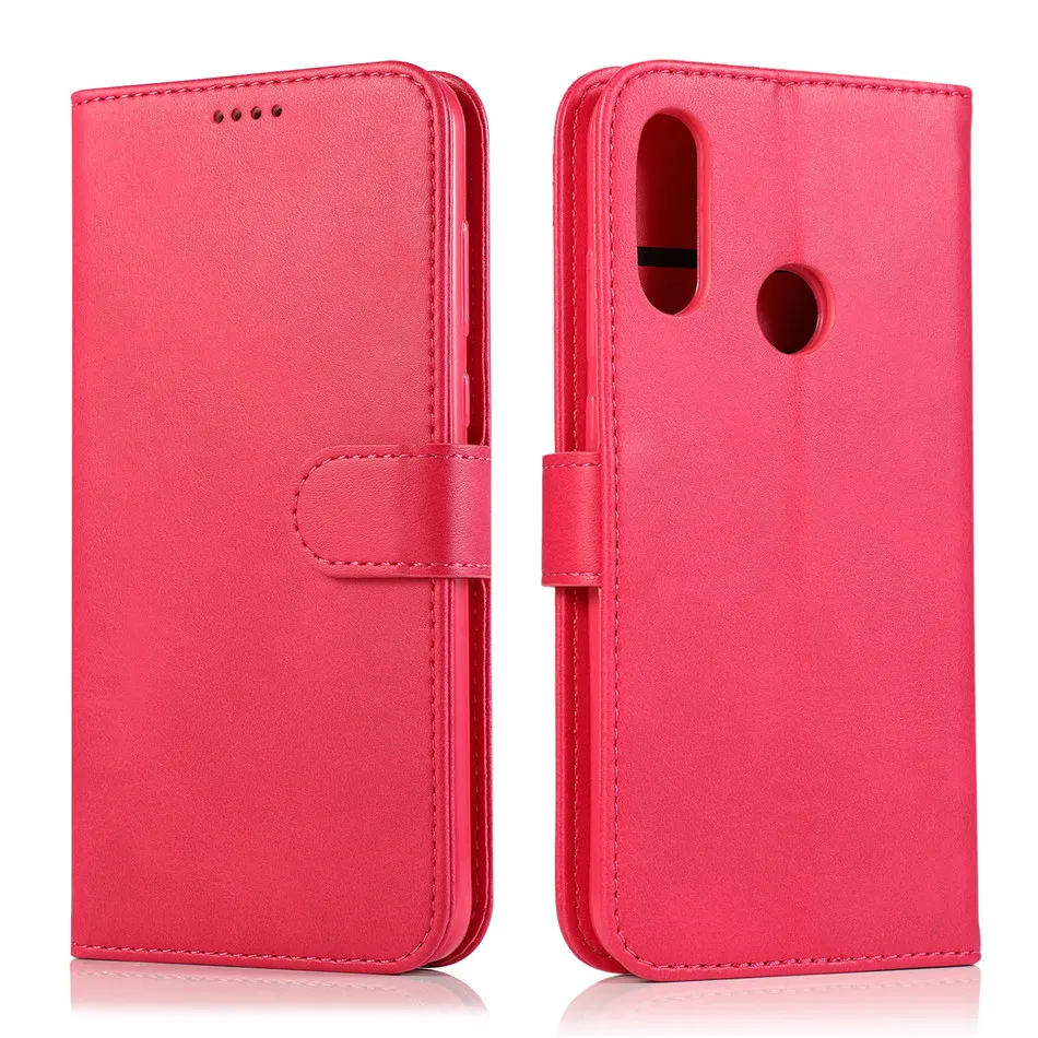 Red Кожаный чехол для huawei Y5 Y9 Y7 Y6 P Smart фоторамкой флип-бумажник чехол для huawei Y7 Y9 Prime Y5 Y6 - Цвет: Red