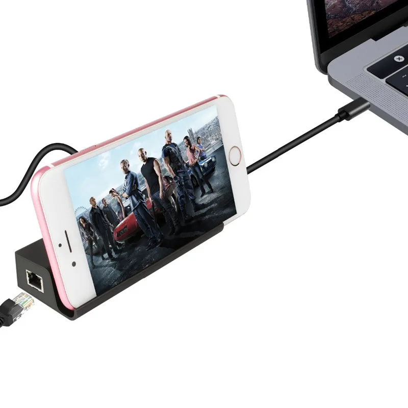 Тип C 3 1 концентратор OTG USB для RJ45 Gigabit Ethernet локальной сети сплиттер адаптер + с