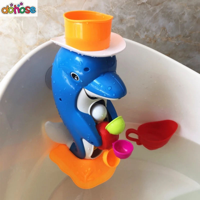 Игрушки для ванны, детский душ, утка, водное колесо, дельфин, игрушки, животные, для плавания, пляжные игрушки, утка, сдавливает звук, скрипучий, для детей, водные игрушки